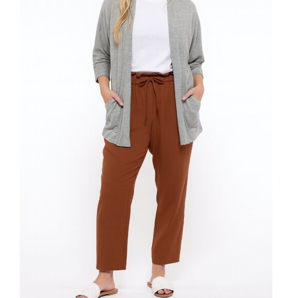 Lululemon Pants Womens 6 Brown Paperbag Waist Drawstring Joggers Lounge Casual - Picture 1 of 5